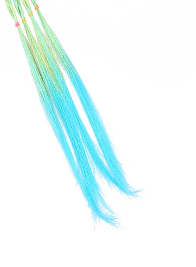 SYGA Girl Wig Headwear, Twist Braid Rope Ponytail Hair Extension, Gradient Lake Blue, 3 Strands, Kids Hair Styling Accessory - Image 5
