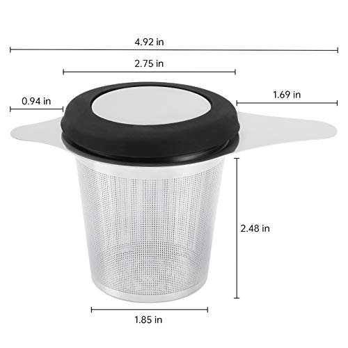 Maqqet Tea Infuser Basket Stainless Steel Tea Strainer Tea Filter With Small Strainer And Lid Tea Diffuser For Loose Leaf Tea Superior Brewing Experience (One pack silver) - Image 2