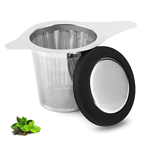 Maqqet Tea Infuser Basket Stainless Steel Tea Strainer Tea Filter With Small Strainer And Lid Tea Diffuser For Loose Leaf Tea Superior Brewing Experience (One pack silver) - Image 1