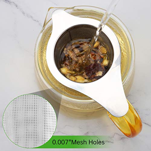 Maqqet Tea Infuser Basket Stainless Steel Tea Strainer Tea Filter With Small Strainer And Lid Tea Diffuser For Loose Leaf Tea Superior Brewing Experience (One pack silver) - Image 5