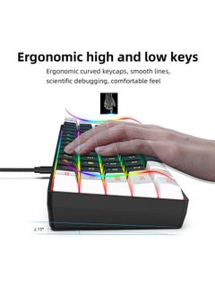 Rock Pow 60% Wired Gaming Keyboard, RGB Backlit Membrane Keyboard But Mechanical Feeling,Ultra-Compact Mini Waterproof Keyboard for PC Computer Gamer White and Black  - Image 5