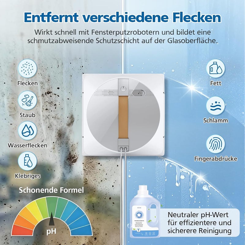 Caehomly محلول تنظيف لروبوت تنظيف النوافذ ECOVACS Winbot W1 Pro, W2, W2 OMNI, W2 Pro, W2 PRO OMNI, WINBOT MINI, W2S, W2S OMNI (1 لتر) - Image 4