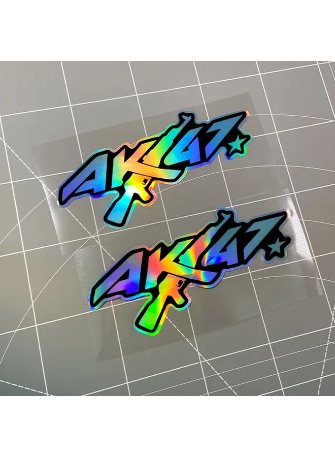 2PCS Laser K47 Motorcycle Sticker 5.91x2.56 Inch Waterproof Scratch Resistant Decal - Image 4