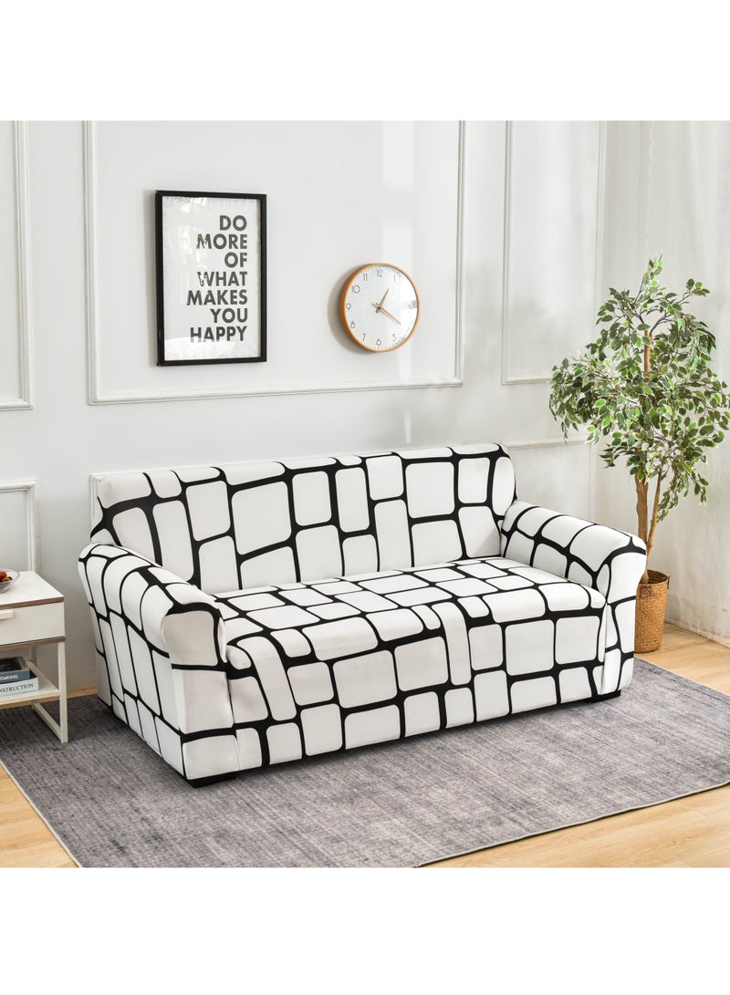 DUNISO Sofa cover, elastic printed sofa protective cover, anti slip furniture cover, anti fouling and wear resistant, suitable for all seasons, suitable for three seater sofas, 190 to 235cm - Image 2