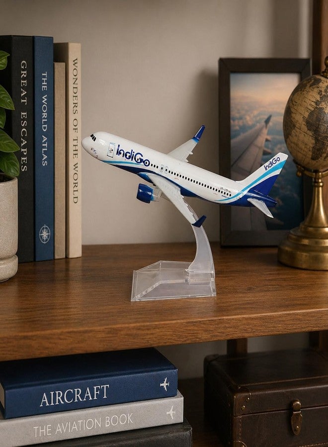 Kartique Aeroplane for Kids Die Cast Metal Model | 16 CM Scale Airplane Toy with Stand | Collectible Aircraft Replica for Aviation Lovers, Travel Enthusiasts (Indigo) - Image 1