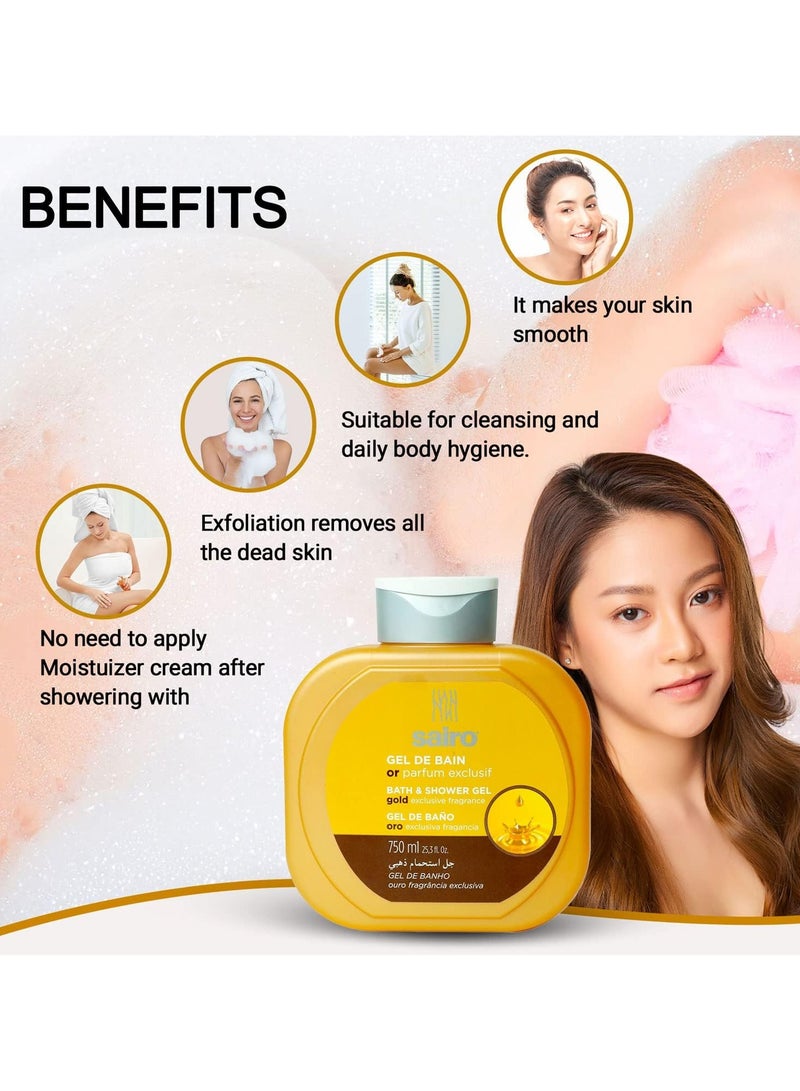 Sairo Gold Shower Gel - 750 ml  - Image 3