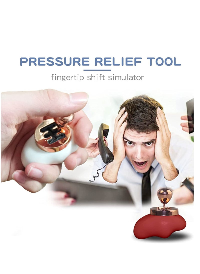 SYOSI - Mini Fingertips Decompression Artifact Simulation Car Changing Gear Manual Gear Shift-Novelty Anti Stress Fidget Spinner Toys for Kids and Adults White - Image 1