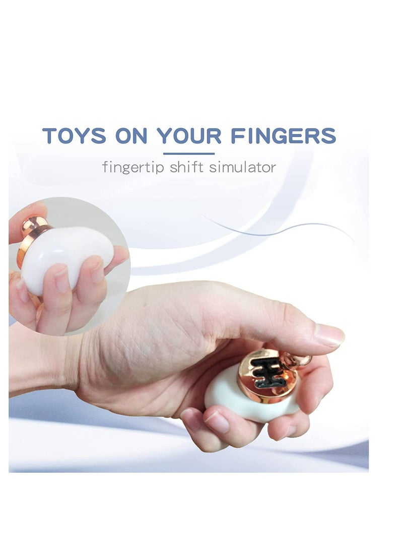 SYOSI - Mini Fingertips Decompression Artifact Simulation Car Changing Gear Manual Gear Shift-Novelty Anti Stress Fidget Spinner Toys for Kids and Adults White - Image 1