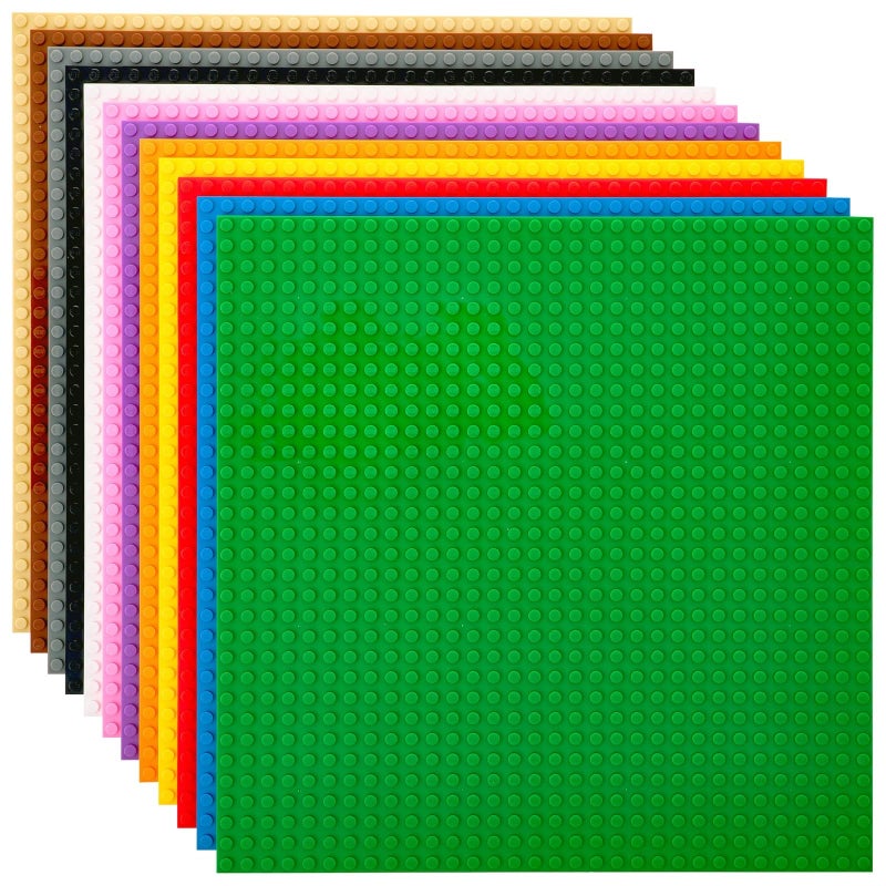 Strictly Briks Stackable Baseplates 12 Pack 10x10 32x32 Studs Compatible with Lego for Building City Scenes Foundation Displays Bricks on Play Table Kids Easter Gift Classic - Image 3