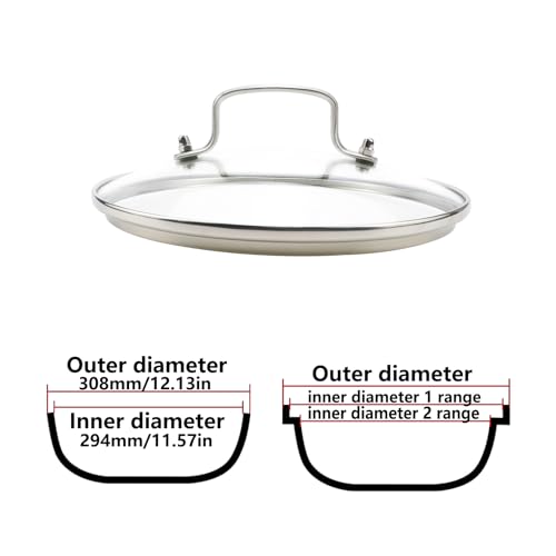 Antrader Tempered Glass Lid,12" Glass Covers for Pots,Pans and Skillets,1Set,Clear - Image 3