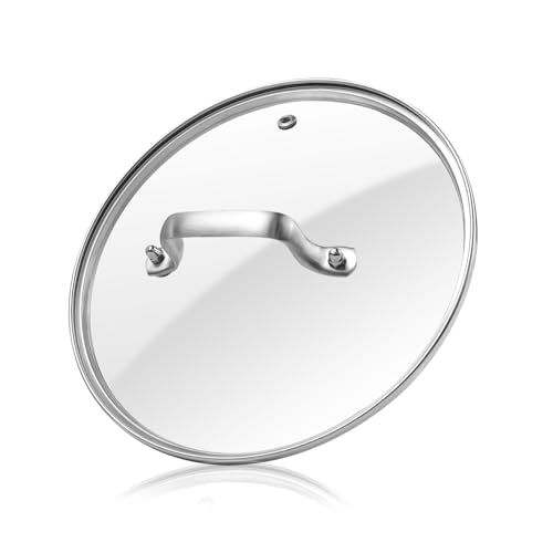 Antrader Tempered Glass Lid,12" Glass Covers for Pots,Pans and Skillets,1Set,Clear - Image 1