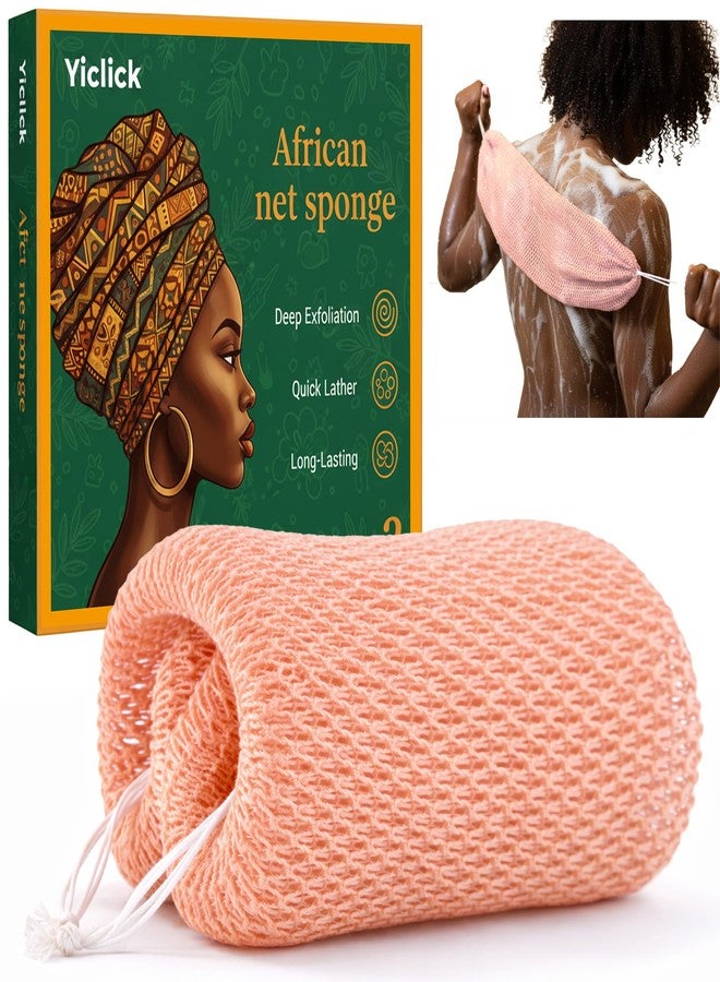 Yiclick African Net Sponge Authentic with Knots - Exfoliating Washcloth Towel, Back Scrubber for Shower Bath, Exfoliating Body Scrubber Exfoliator, African Rags Wash Cloth Loofah Lufa Sponge - Image 1