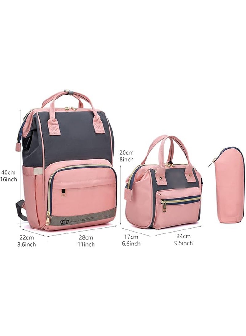 مونوج حقيبة ظهر حفاضات للأمهات متعددة الأغراض مع وسادة تغيير حقائب أطفال كبيرة للجنسين - Image 3