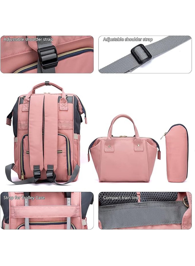 مونوج حقيبة ظهر حفاضات للأمهات متعددة الأغراض مع وسادة تغيير حقائب أطفال كبيرة للجنسين - Image 5