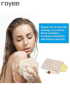 Royee 6Pcs Soap Exfoliating Bag, Natural Soap Saver Hand Made Sisal Mesh Soap Bag Bar Soap Bag with Drawstring for Bath & Shower Use  - Image 3