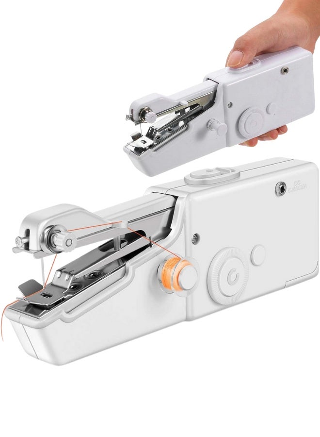 Portable Handy Stitch Sewing Machine – Mini Handheld Cordless Electric Sewing Machine for Quick Clothing Repair, Curtains & DIY Crafts – Lightweight Easy Stitching Machine for Beginners, Home Use & Travel – White Mini Sewing Machine - Image 1