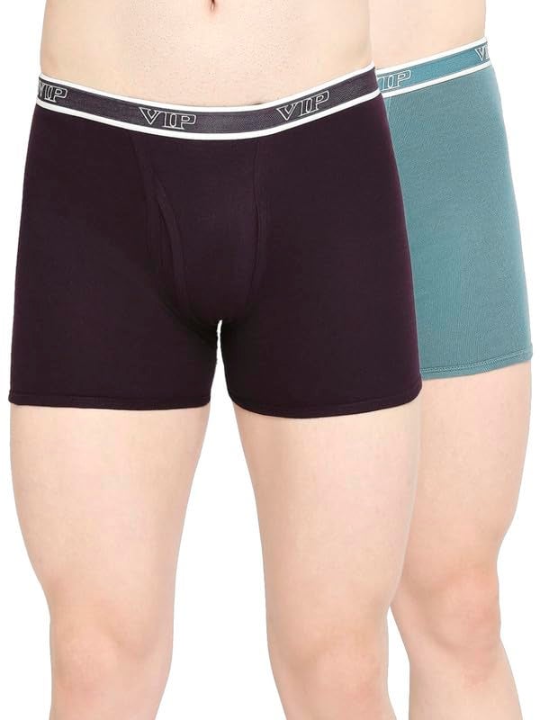 VIP Advanta Color Men Essential Premium Cotton Rib Trunks in Assorted Colours | Breathable Stretchable Fabric with No Mark Waistband - Image 1