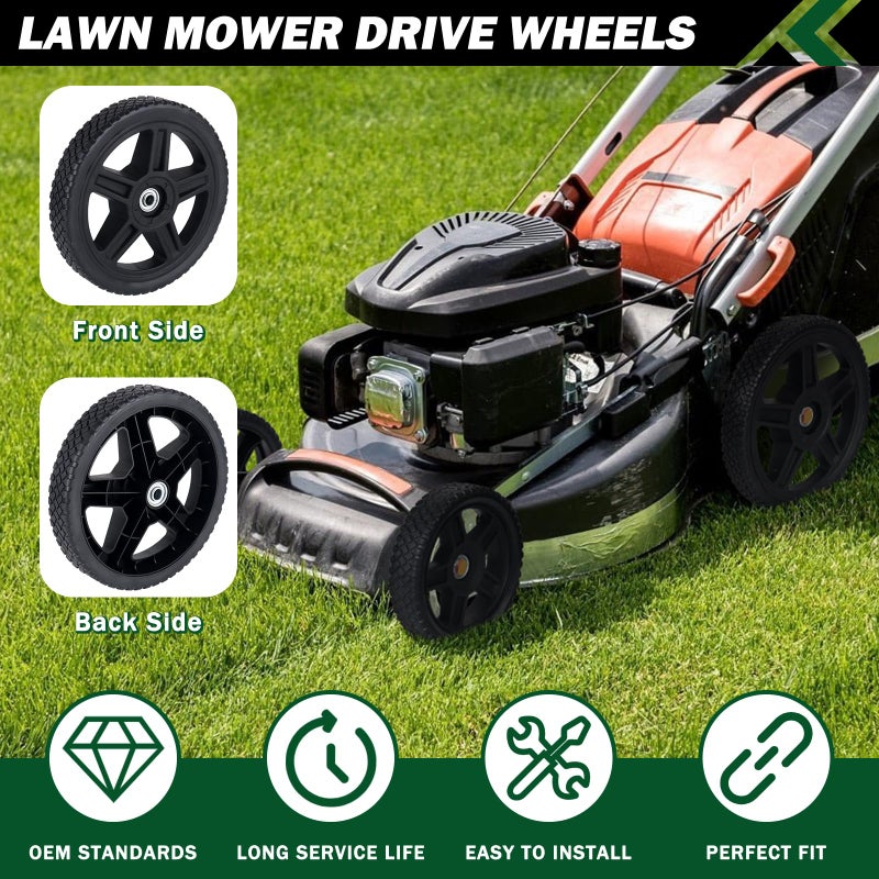 Cheemuii 10 Inch Lawn Mower Wheels 2 Pack 10"" Push Mower Wheels With Bolts And Lock Nuts Kit Fit For Most Standard Push Lawn Mowers/Generator/Garden Tiller/Handtruck - Image 3