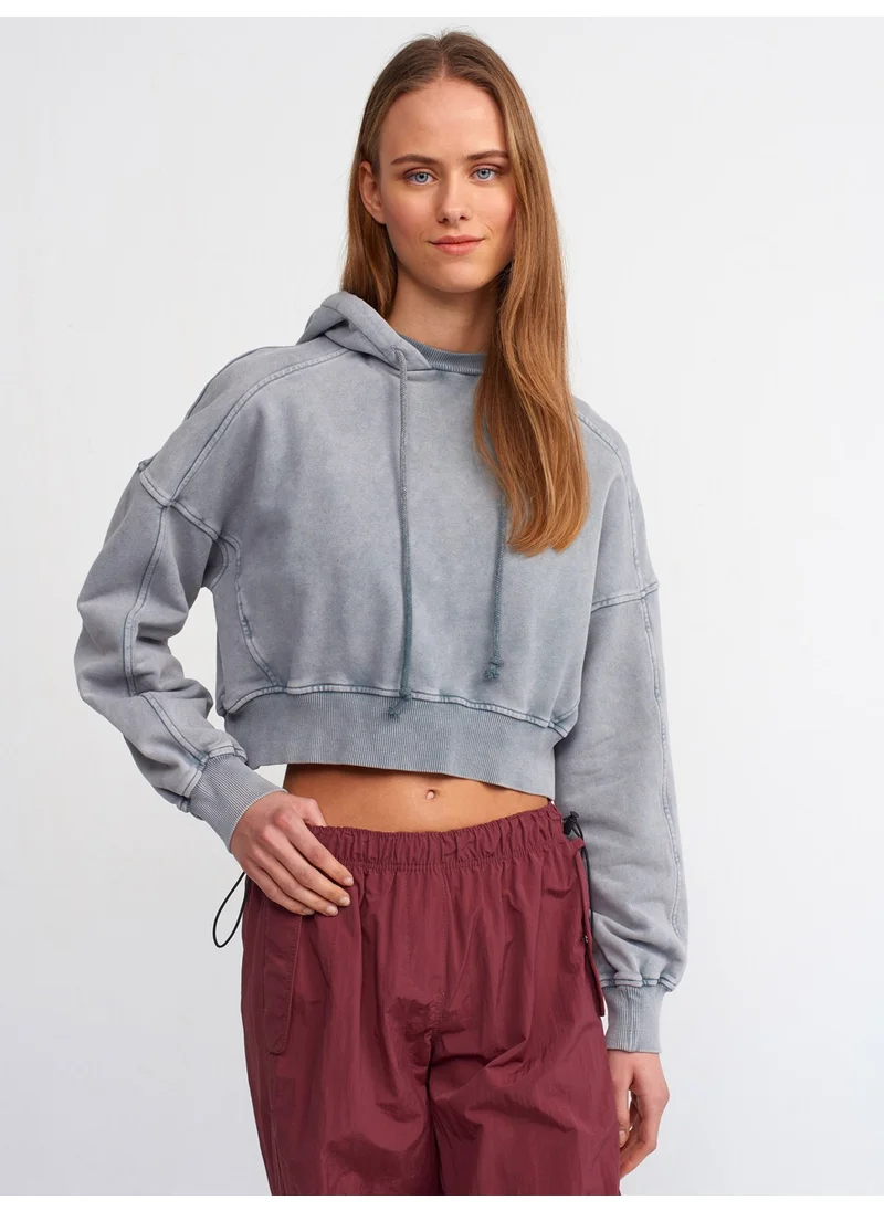 ديلفين 40199 Wash Effect Sweatshirt-Grey