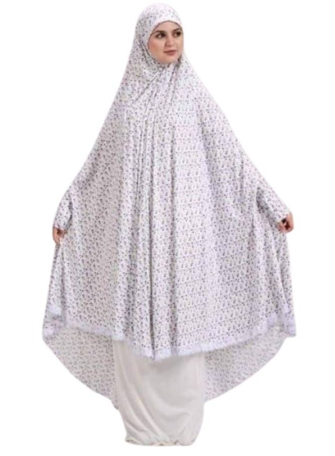 خمار طويل للصلاة والاستقبال قطعة واحدة للنساء – فري سايز – قطن وليكرا عالي الجودة - Image 1