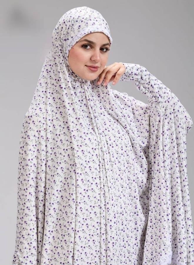 خمار طويل للصلاة والاستقبال قطعة واحدة للنساء – فري سايز – قطن وليكرا عالي الجودة - Image 2