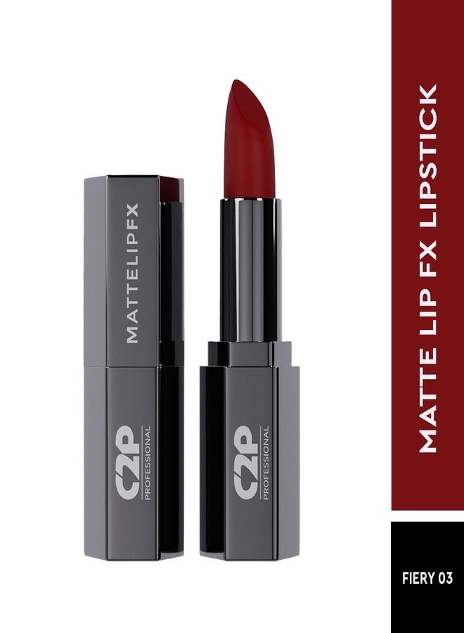 C2P PROFESSIONAL MAKEUP C2P Pro Matte Lip FX Creamy Bullet Lipstick for Women | Long Lasting | Non Transfer | Waterproof & Smudge-Proof | Keeps Lips Moisturized with Vitamin E & Shea Butter - 3.5 gm, Fiery 03 - Image 2