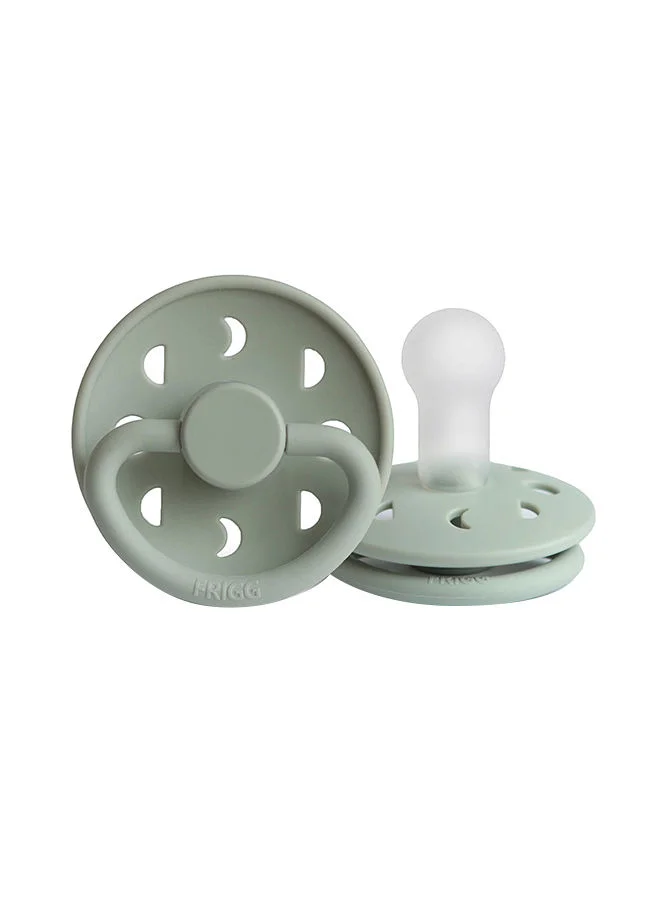 FRIGG Pack Of 1 Moon Phase Silicone Baby Pacifier 6-18M Sage - Size 2