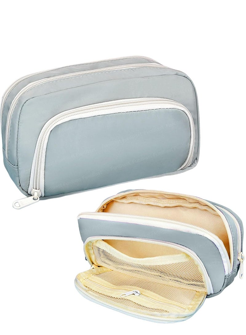 FunBlast Large Capacity Pencil Case, Multiple Compartment Double Zipper Portable Pencil Pouch, Aesthetic Pouch, Kawaii Pencil Case - Image 1