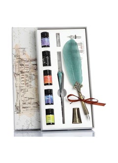 Generic Feather Pen Caligraphy Pen, Vintage Calligraphy Glass Dip Pen, Quill Pen and Ink Set, Caligraphy Pen Kits, Glass Dip Pen Set with Ink, Caligraphy Pen Kits for Beginners  - Image 2