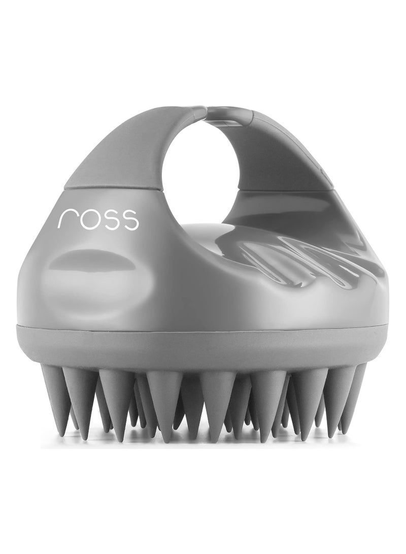 ROSS Hair Scalp Massager Shampoo Brush with Soft Silicone Bristles Grey