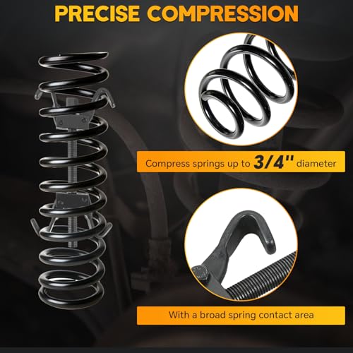weyleity Coil Spring Compressor Tool Kit | Vehicle Strut & Coil Spring Installer/Remover, Fit Most Struts & Coil Springs, for Auto Repair & Maintenance with Tempered Chrome Steel Jaws - Image 4