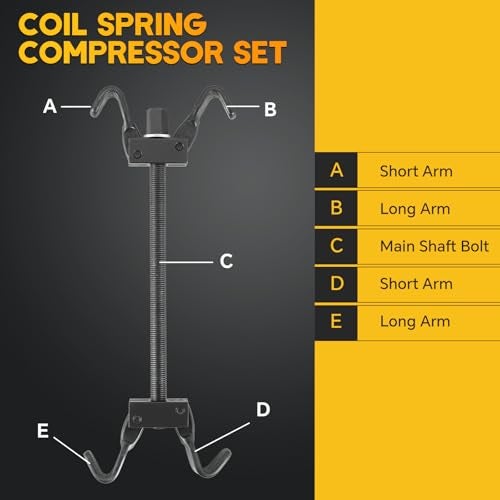 weyleity Coil Spring Compressor Tool Kit | Vehicle Strut & Coil Spring Installer/Remover, Fit Most Struts & Coil Springs, for Auto Repair & Maintenance with Tempered Chrome Steel Jaws - Image 2