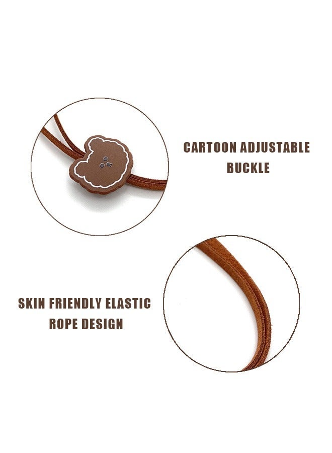 2 Pcs Cartoon Adjustable Mask Holder Strap, Relieve Ear Pressure Elastic Face Mask Cover Rope, Comfortable Fun Glasses Lanyard String Hooks (Brown) - Image 4