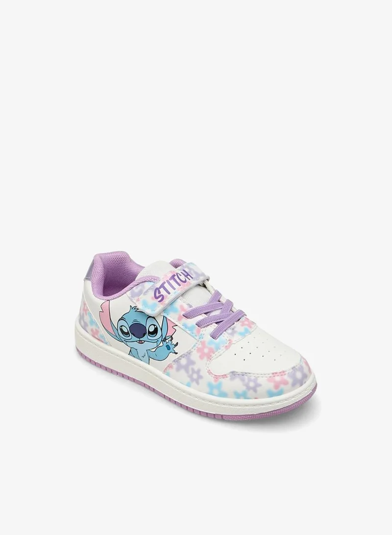 ديزني Girls Stitch Print Hook & Loop Sneakers