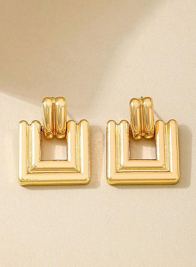 Styli Textured Square Earrings
