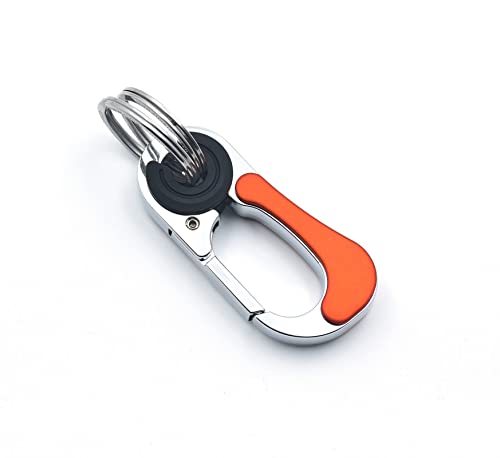 omuda Stylish Hook Locking Silver Metal Carabiner Double Ring Hook Metal Key Chain for Men & Women - Image 5