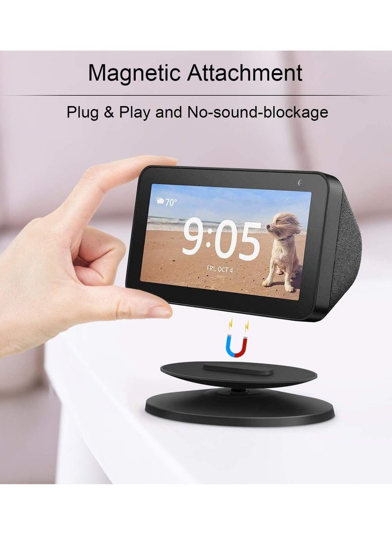 echo show 5 generation 1 and generation 2 common bracket adjustable speaker bracket installation magnetic bracket with aluminum anti-skid base 360 degree rotation tilt function - Image 5