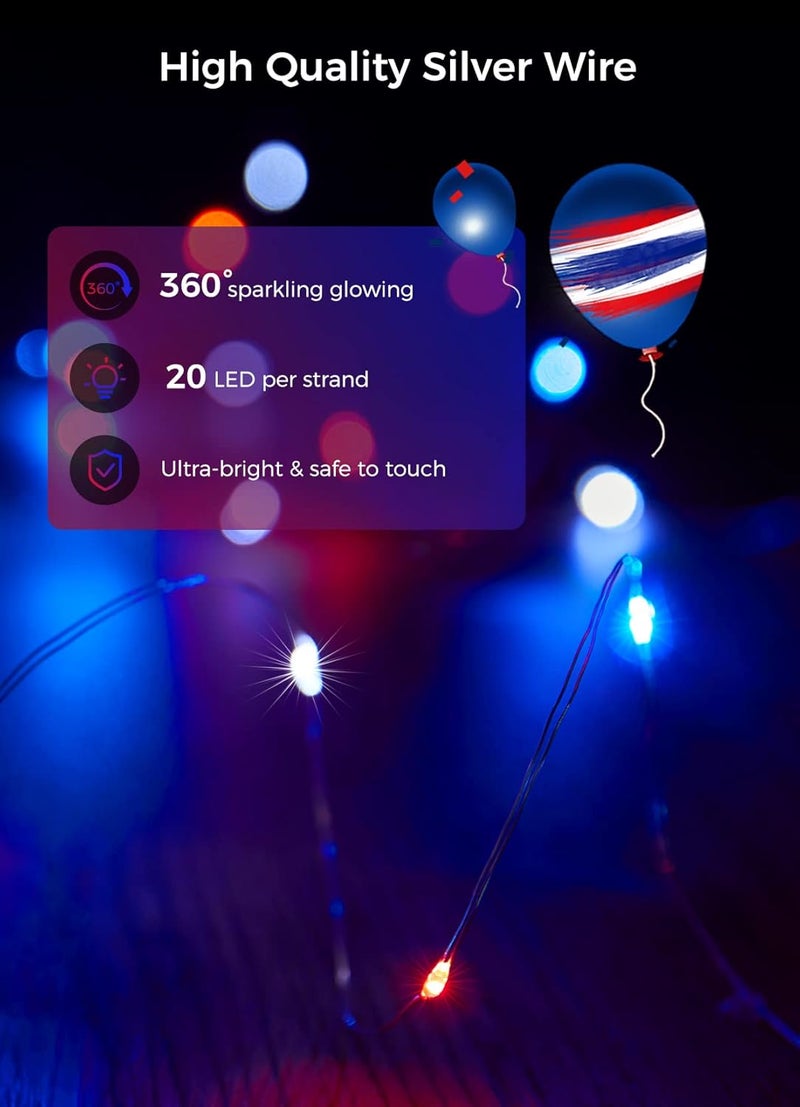 Brightown 12 Pack Led Fairy Lights Battery Operated String Lights Waterproof Silver Wire 7 Feet 20 Led Firefly Starry Moon Lights for DIY Wedding Party Bedroom Patio Christmas - Image 5