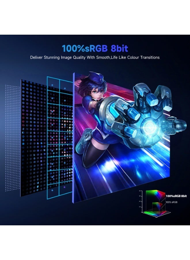 أوبيرفكت شاشة محمولة UPERFECT مقاس 24.5 بوصة  144 هرتز 2560*1440P QHD IPS USB C ومنفذ Mini HDMI شاشة ثانية للكمبيوتر المحمول/الهاتف/جهاز الألعاب، قابلة للتركيب على حامل VESA - Image 5