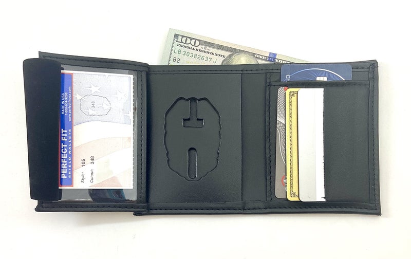 Perfect Fit Shield Wallets Pennsylvania State Police and Pennsylvania State Corrections PSPPSC Hidden Badge Wallet Leather Black Cutout PF348 - Image 2