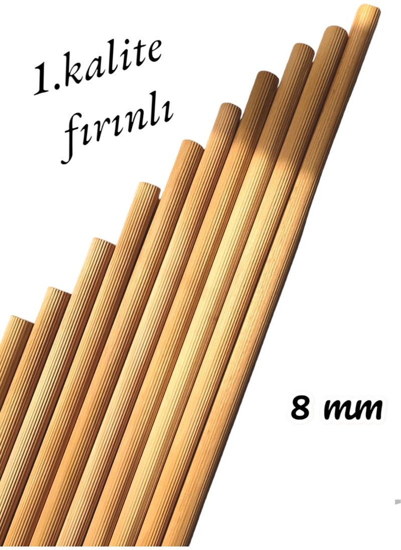 NYC Ncy Home Wooden Balsa Rod Lath Dowel 8 mm Grooved 100 cm 10 Pieces 