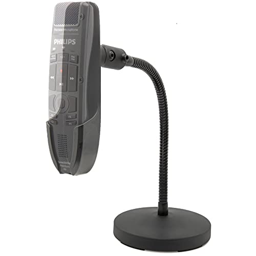 ECS WordFlex Gooseneck Holder Stand Compatible with Nuance PowerMic 4 & Philips SpeechMike Microphones SMP4000, SMP4010, LFH3200, LFH3210, LFH3500, LFH3510, SMP3700, SMP3710, SMP3800 Ease Hand Stress - Image 1