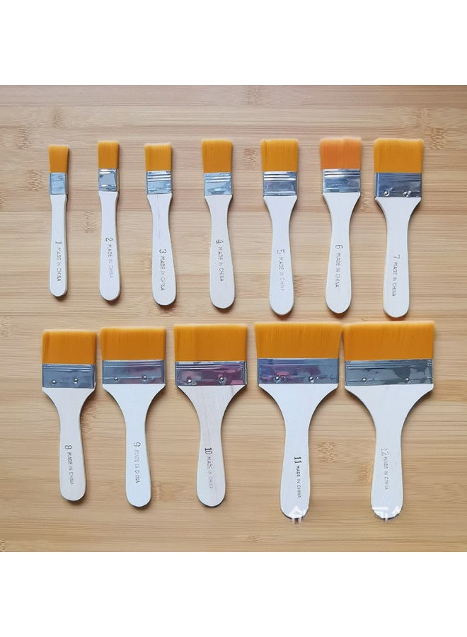 Chuangyi Brush 1-12 Nylon Oil Painting Brush Small Brush Oil Painting Brush Nylon Wool Brush Nylon Brush Barbecue Brush - Image 2
