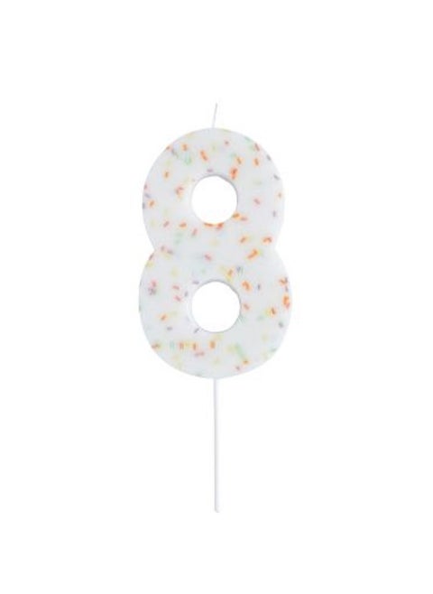 Jumbo Number '8' Sprinkle Candle