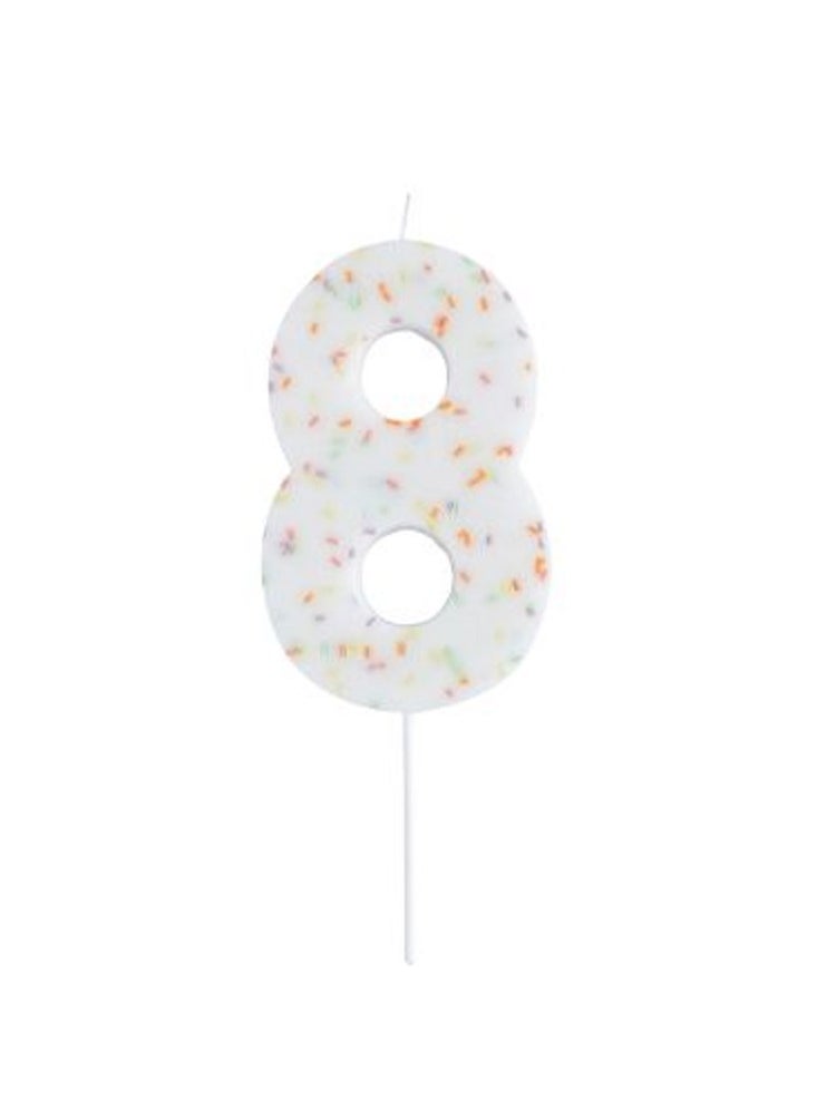 Jumbo Number '8' Sprinkle Candle
