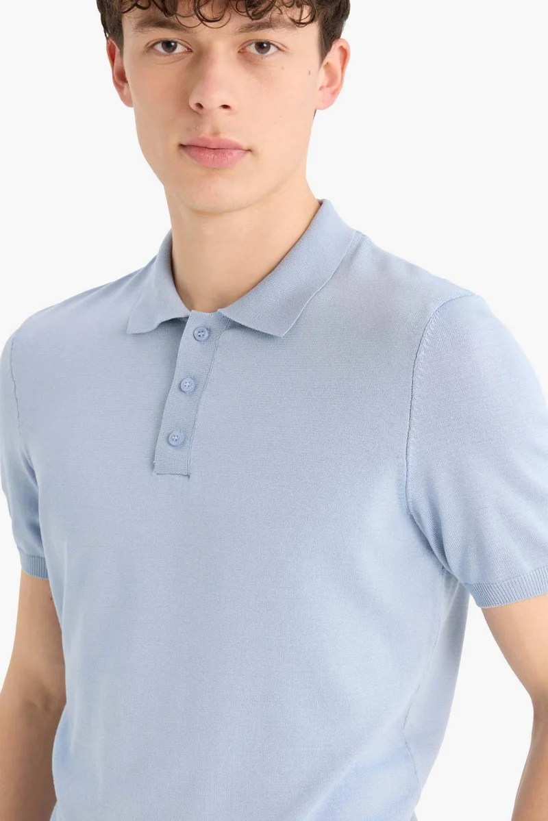 ديفاكتو Standard Fit Knitwear Polo T-Shirt