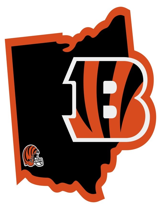 سيسكيو متجر مشجعي دوري كرة القدم الأمريكية (NFL) سيسكيو سبورتس، ملصق فريق سينسيناتي بنغالز، ملصق الولاية، مقاس واحد، لون الفريق (FHSD010) - Image 1