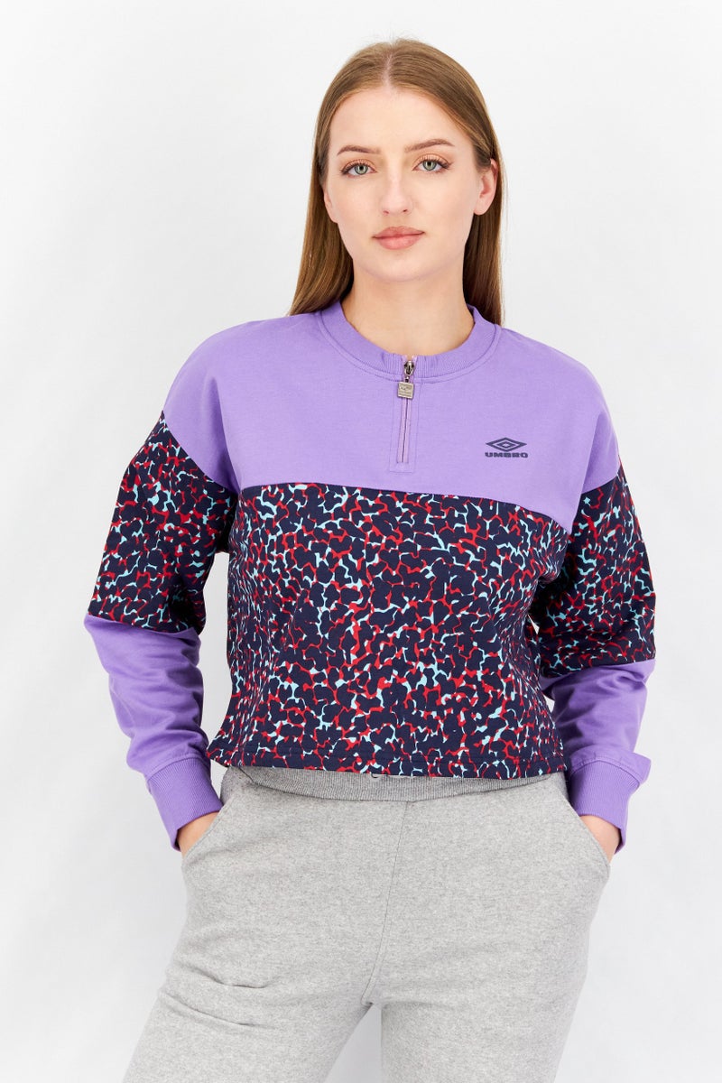 umbro Women Sportswear Fit Long Sleeves Sweatshirt, Purple - Image 1