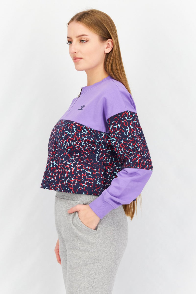 umbro Women Sportswear Fit Long Sleeves Sweatshirt, Purple - Image 2