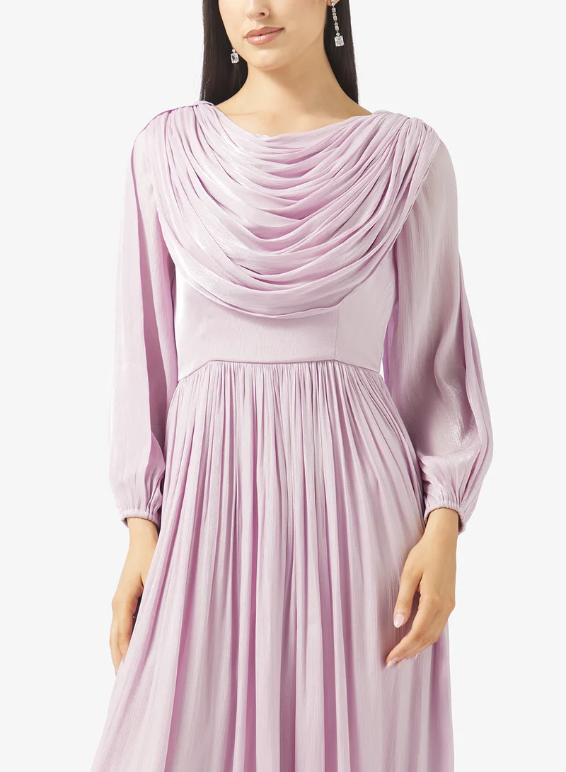 Namshi x  Draped Shimmer A Line Dress in Roseya for Women | Best Price UAE
